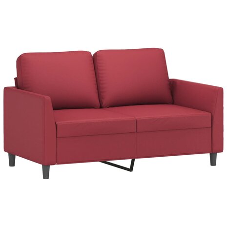 Tweezitsbank 120 cm kunstleer wijnrood 2
