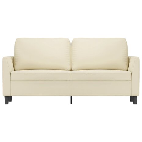 Tweezitsbank 140 cm kunstleer crèmekleurig 3
