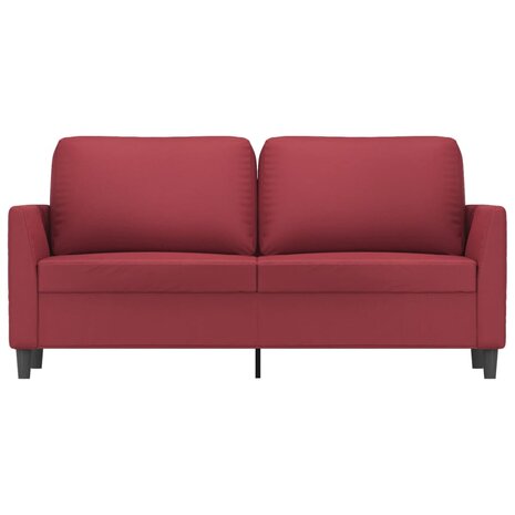 Tweezitsbank 140 cm kunstleer wijnrood 3