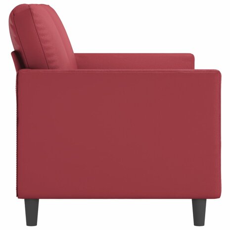 Tweezitsbank 140 cm kunstleer wijnrood 4