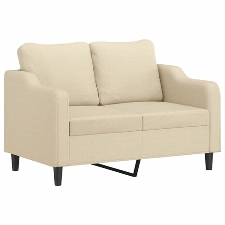 Tweezitsbank 120 cm stof crèmekleurig 2