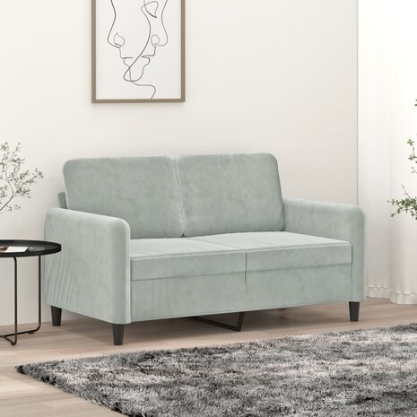 Tweezitsbank 120 cm fluweel lichtgrijs 1