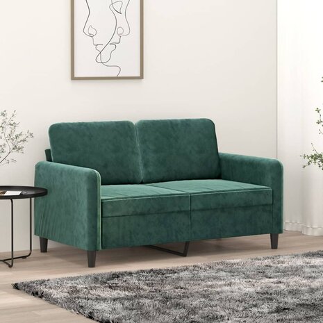 Tweezitsbank 120 cm fluweel donkergroen 1
