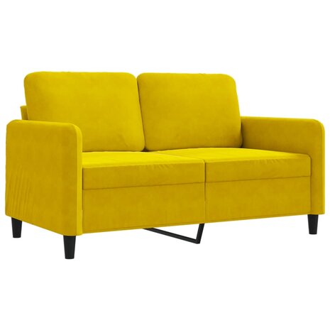 Tweezitsbank 120 cm fluweel geel 2
