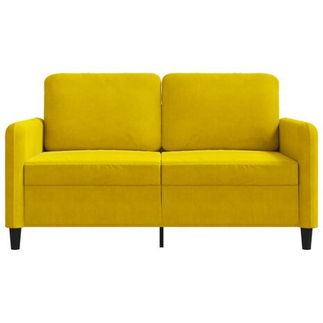 Tweezitsbank 120 cm fluweel geel 4