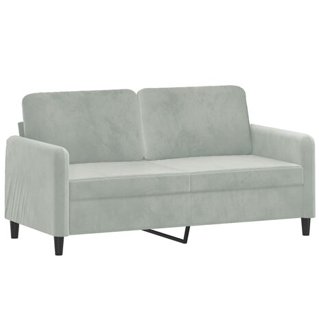 Tweezitsbank 140 cm fluweel lichtgrijs 2