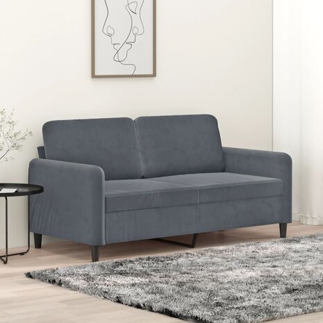 Tweezitsbank 140 cm fluweel donkergrijs 1