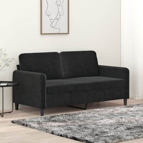 Tweezitsbank 140 cm fluweel zwart 1
