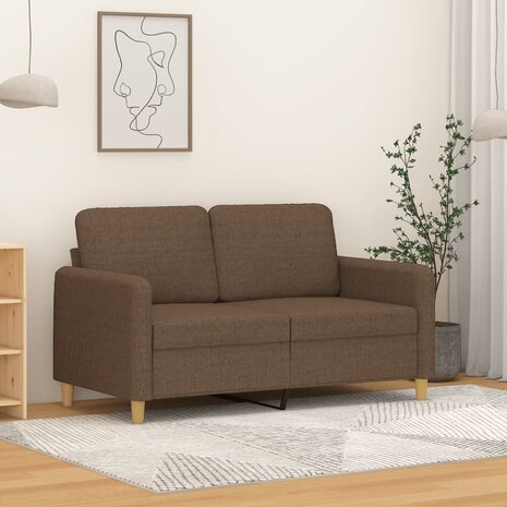 Tweezitsbank 120 cm stof bruin 1