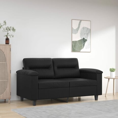 Tweezitsbank 120 cm kunstleer zwart 1