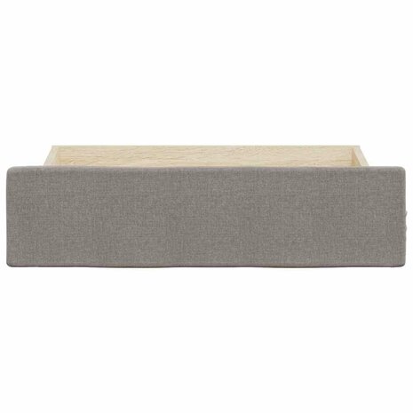 Bedlades 2 st bewerkt hout en stof taupe 4