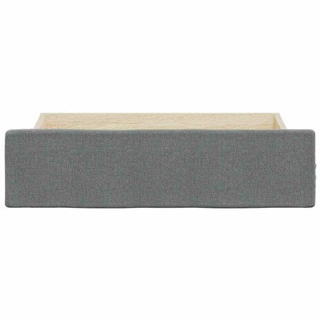 Opberglades bed 2 st bewerkt hout en stof donkergrijs 4