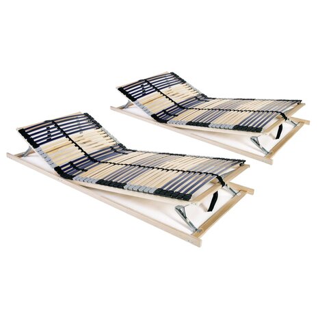 Lattenbodems 2 st met 42 latten 7 zones 90x200 cm 1
