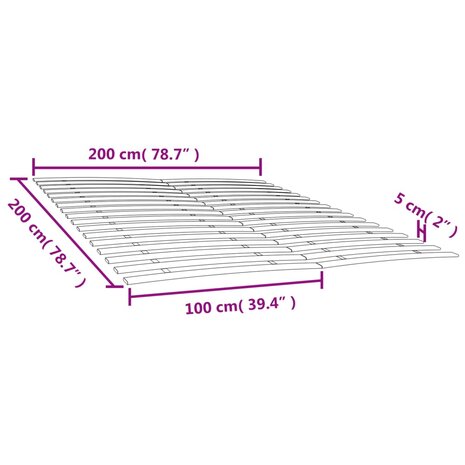 Lattenbodems 2 st met 34 latten 100x200 cm 7