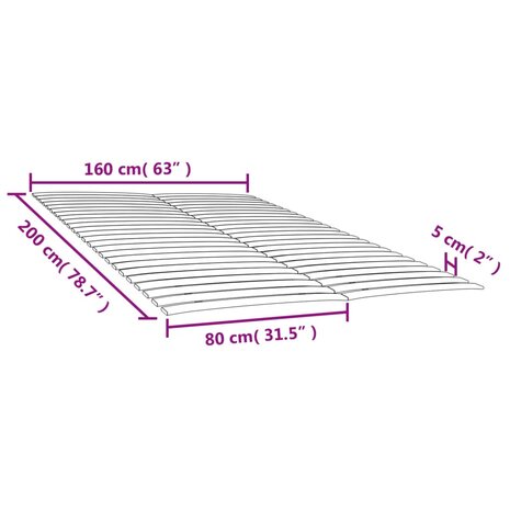 Lattenbodems 2 st met 48 latten 80x200 cm 6
