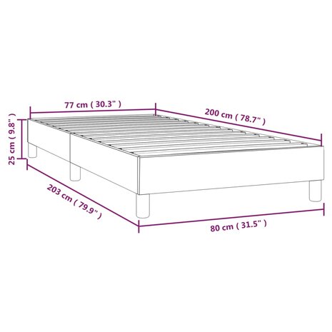 Bedframe zonder matras 80x200 cm stof blauw 9