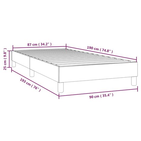 Bedframe zonder matras 90x190 cm stof zwart 9