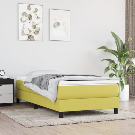 Bedframe zonder matras 100x200 cm stof groen 1