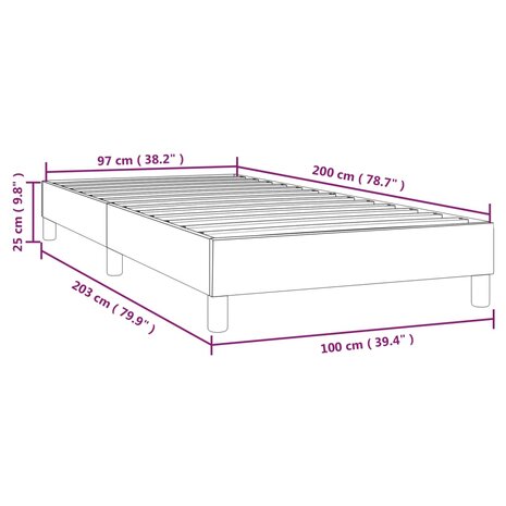 Bedframe zonder matras 100x200 cm stof groen 9