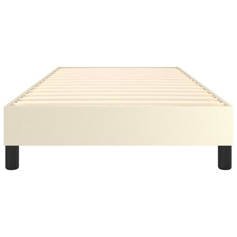 Bedframe kunstleer crèmekleurig 80x200 cm 5