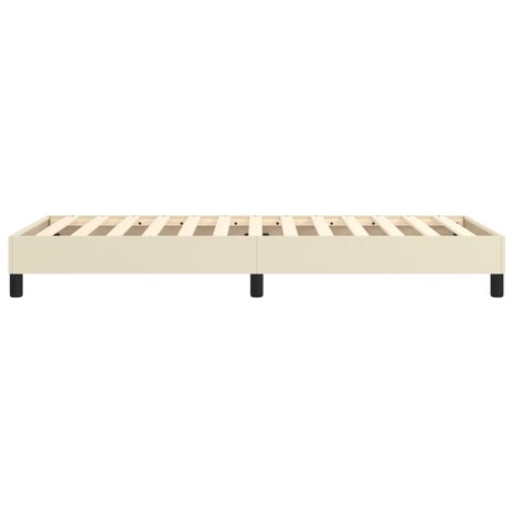 Bedframe kunstleer crèmekleurig 80x200 cm 6