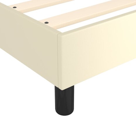 Bedframe kunstleer crèmekleurig 80x200 cm 7