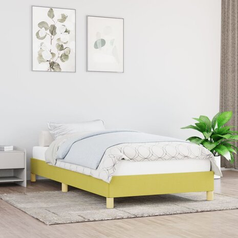 Bedframe zonder matras 100x200 cm stof groen 1
