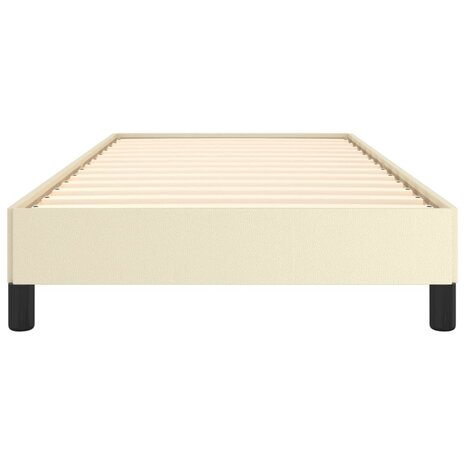 Bedframe kunstleer crèmekleurig 80x200 cm 5