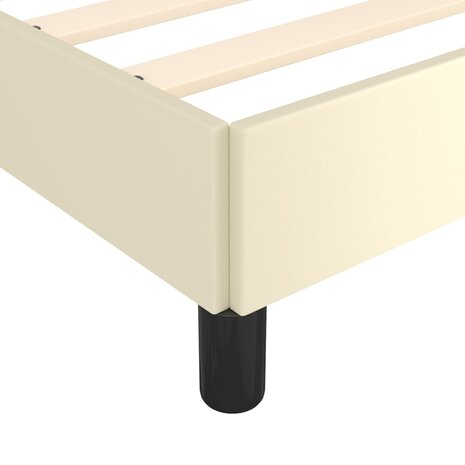 Bedframe kunstleer crèmekleurig 80x200 cm 7
