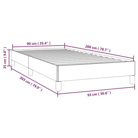 Bedframe fluweel zwart 90x200 cm 9