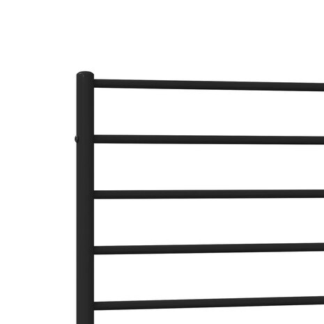 Bedframe met hoofdbord metaal zwart 75x190 cm 9