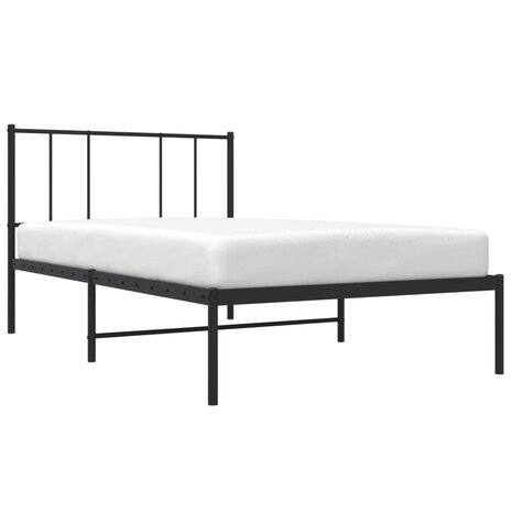 Bedframe met hoofdbord metaal zwart 80x200 cm 5
