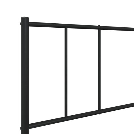 Bedframe met hoofdbord metaal zwart 80x200 cm 9