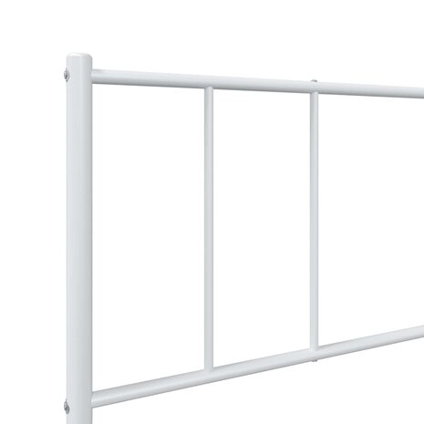 Bedframe met hoofdbord metaal wit 80x200 cm 9