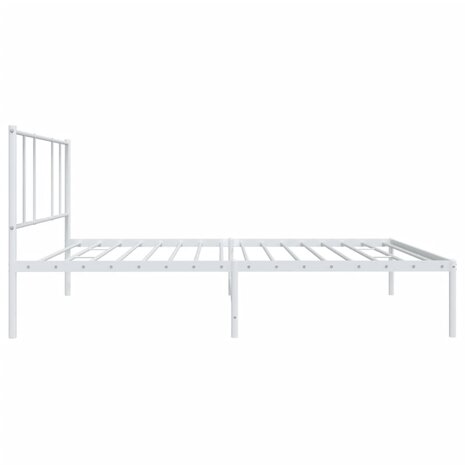 Bedframe met hoofdbord metaal wit 90x190 cm 7