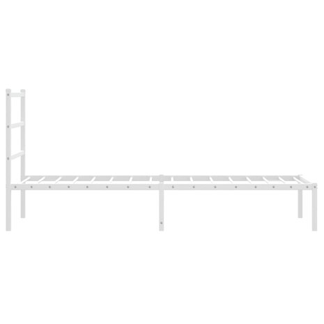 Bedframe met hoofdbord zonder matras metaal wit 75x190 cm 6