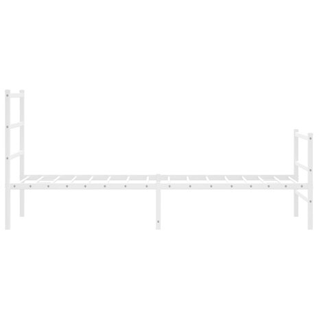 Bedframe met hoofd- en voeteneinde metaal wit 75x190 cm 6