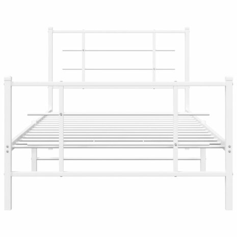 Bedframe met hoofd- en voeteneinde metaal wit 100x190 cm 5