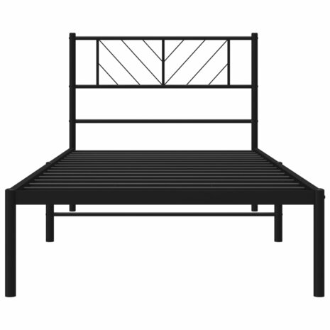 Bedframe met hoofdbord metaal zwart 80x200 cm 5