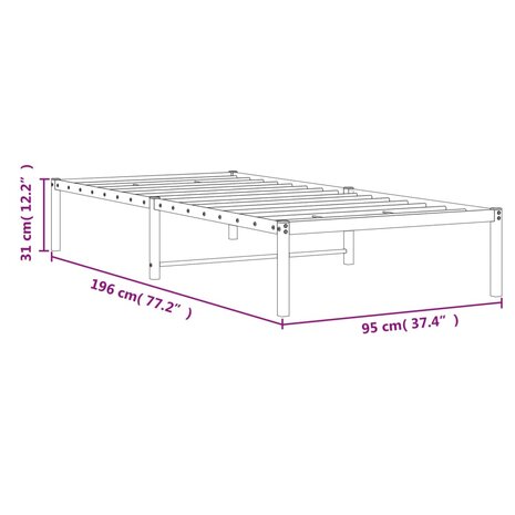 Bedframe metaal wit 90x190 cm 9