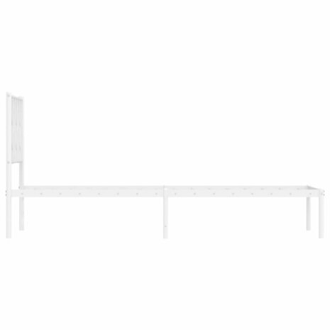 Bedframe met hoofdbord zonder matras metaal wit 75x190 cm 6