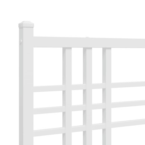 Bedframe met hoofdbord metaal wit 90x190 cm 7