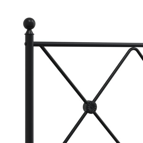 Bedframe met hoofdbord metaal zwart 80x200 cm 7