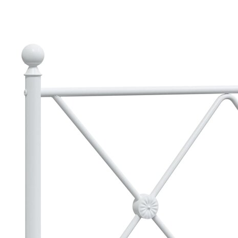 Bedframe met hoofdbord metaal wit 80x200 cm 7