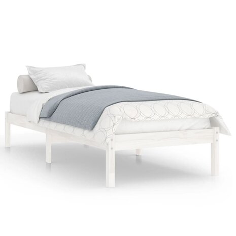 Bedframe massief hout wit 75x190 cm 2