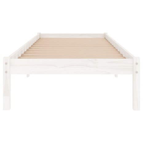 Bedframe massief hout wit 75x190 cm 4