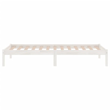 Bedframe massief grenenhout wit 100x200 cm 5