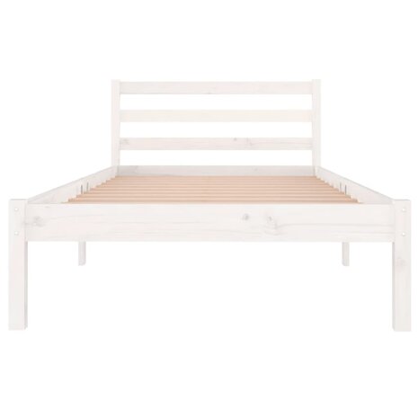 Bedframe massief grenenhout wit 90x200 cm 4