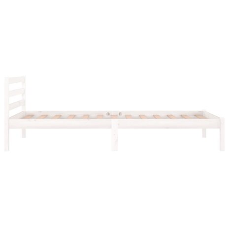 Bedframe massief grenenhout wit 90x200 cm 5
