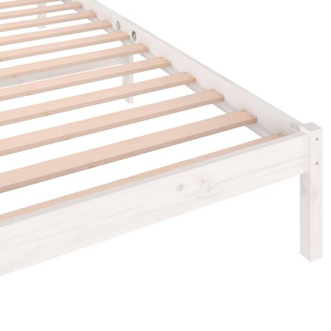 Bedframe massief grenenhout wit 90x200 cm 6